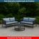 3 Sofa 2 Lugares Brava Rivatti 151cm -Largura- Estofado Cinza Base em Aluminio e Corda Nautica Grafito Ambientada
